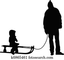 schlitteln, silhouette, vektor schlitteln, silhouette, vektor