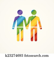 Sign of couple men. LGBT card Sign of couple men. LGBT card