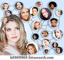 social network media concept collage