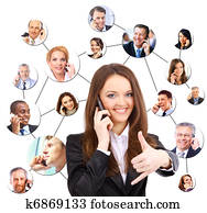 un, grupo de las personas, hablar teléfono