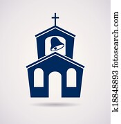 vector icon of church building vector icon of church building