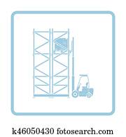 Warehouse forklift icon