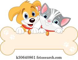 חתול, ו, כלב, חתום