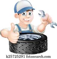 Auto mechanic giving thumbs up Auto mechanic giving thumbs up