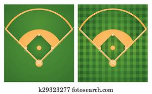 Baseball field in two lawn designs Baseball field in two lawn designs