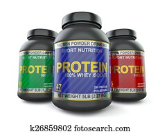 Bodybuilding protein supplements isolated on white Bodybuilding protein supplements isolated on white