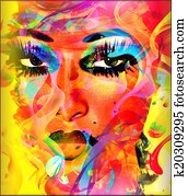 Colorful abstract woman's face Colorful abstract woman's face