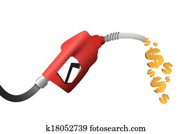 dollar currency gas pump illustration design