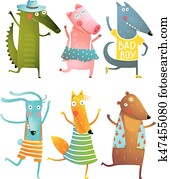 engraçado, bebê, dançar, animais, cobrança