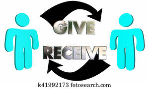 Give Receive Donate Get Take Arrows People 3d Illustration Give Receive Donate Get Take Arrows People 3d Illustration