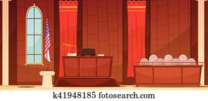 Law Justice Courtroom Sitting Retro Poster Law Justice Courtroom Sitting Retro Poster