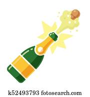 Sektflasche Clip Art Vectors 1000 Sektflasche Eps Images Fotosearch