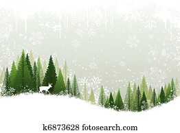 Snowy winter forest background Snowy winter forest background
