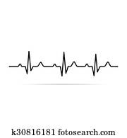 Vector Illustration heart rhythm ekg . Vector Illustration heart rhythm ekg .