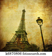 Vintage image of Eiffel tower, Paris, France Vintage image of Eiffel tower, Paris, France