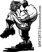 שחקן של בייסבול, כד, ציור היתולי