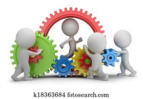 3d small people - team mechanism