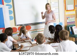 a, lehrer, unterricht, a, junior schule, klasse