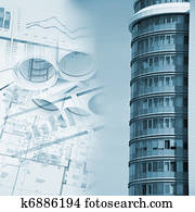 building and blueprints, business collage building and blueprints, business collage