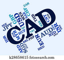 Cad Currency Represents Canadian Dollar And Canada