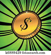 coin with symbol of us dollar currency