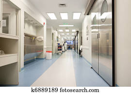 Empty hospital corridor