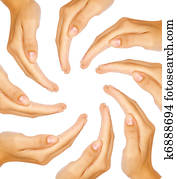 menschliche hände, bildung kreises