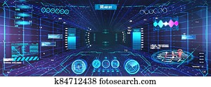 Display VR with Head Up Interface HUD Display VR with Head Up Interface HUD