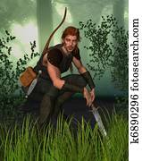 Forest Hunter in Woodland Forest Hunter in Woodland