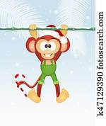 funny monkey at Christmas