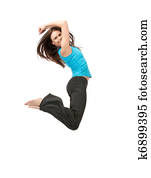 jumping sporty girl