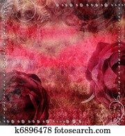 romantic vintage background with dry rose and drops romantic vintage background with dry rose and drops