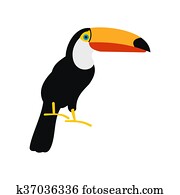 Toucan icon, flat style