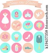 Wedding Icons Round Set 2