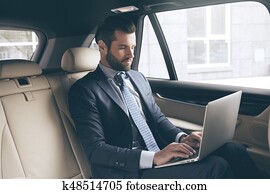 Young business man test drive new car