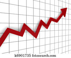 3d graph arrow red 3d graph arrow red