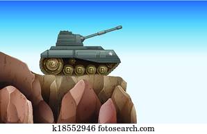 A tank at the cliff A tank at the cliff
