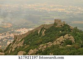 castelo, de, a, mouros, (sintra, lisboa castelo, de, a, mouros, (sintra, lisboa