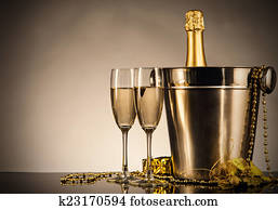 Celebration theme with champagne still life