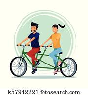 cilvēki, jāšana, bikes