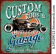 enferrujado, barra quente, garagem