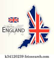 England Fahne Und Landkarte Vereinigtes Konigreich Von Grossbritannien Konzern Fahne Und Landkarte Clip Art K Fotosearch