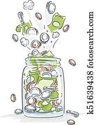 Money Jar Burst Illustration