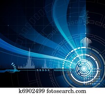 technologie, blau technologie, blau