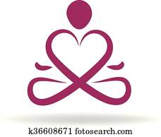 לוגו, יוגה, אהוב, סמל