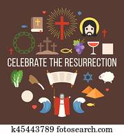Celebrate the resurrection of jesus, info graphic for easter and passover Celebrate the resurrection of jesus, info graphic for easter and passover