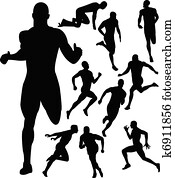 gens, courant, silhouettes