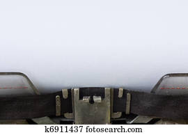 Typewriter with blank sheet