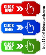 Vector click here button Vector click here button