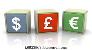 3d, currencies, symbols